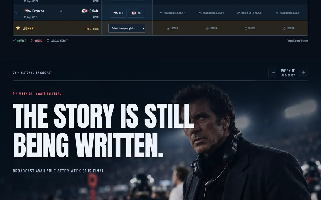 NFL PICK’EM — fragment strony 11 z 14