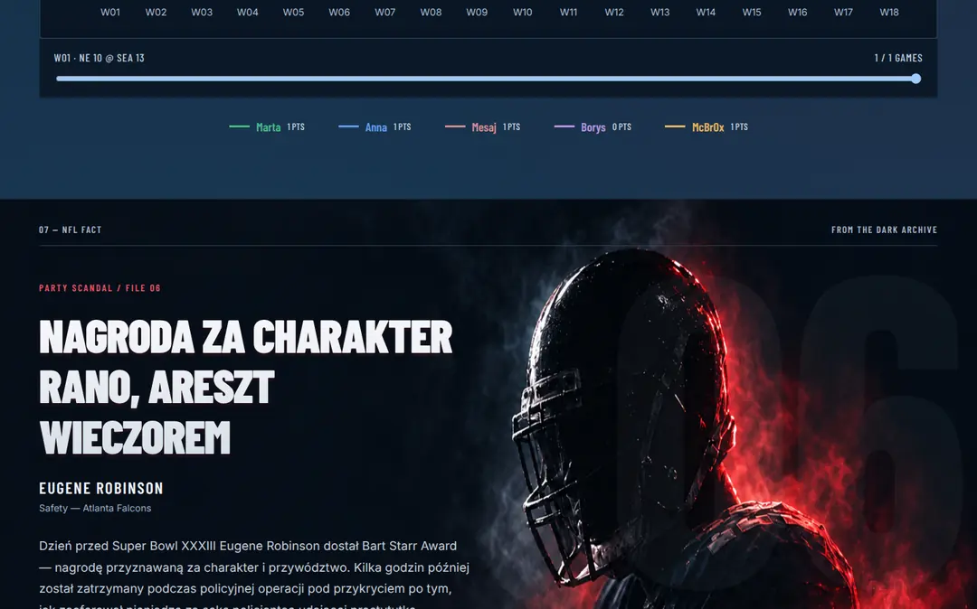 NFL PICK’EM — fragment strony 8 z 14